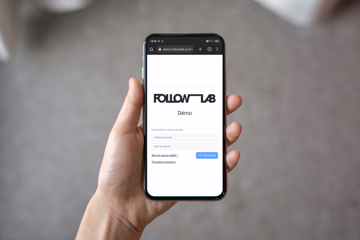 Interface client Follow Lab PRO sur mobile